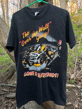 Vintage 1990’s Single Stitch NASCAR Rusty Wallace Shirt Pit Crew Medium Black